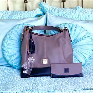 Dooney and Bourke Taupe/Gray Hobo Bag w/ Extras